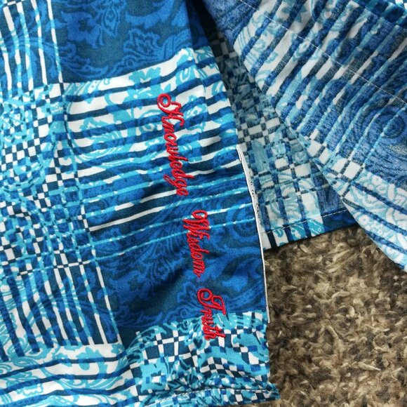 Robert Graham Shirt Paisley Plaid L/S Button Up Flip Cuff Blue Mens 2XL - Picture 5 of 12